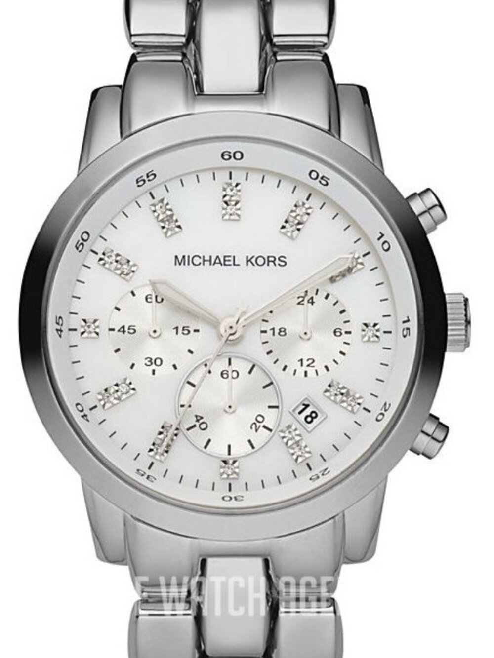 Michael Kors MK5414 Showstopper Chronograph silver watch, mother of pearl face